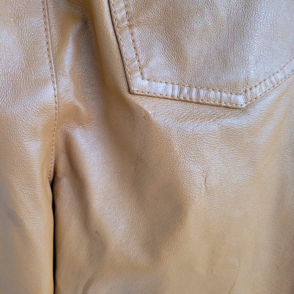 Vintage Forenza 100% brown leather mom style high waisted women's pants - Picture 9 of 15